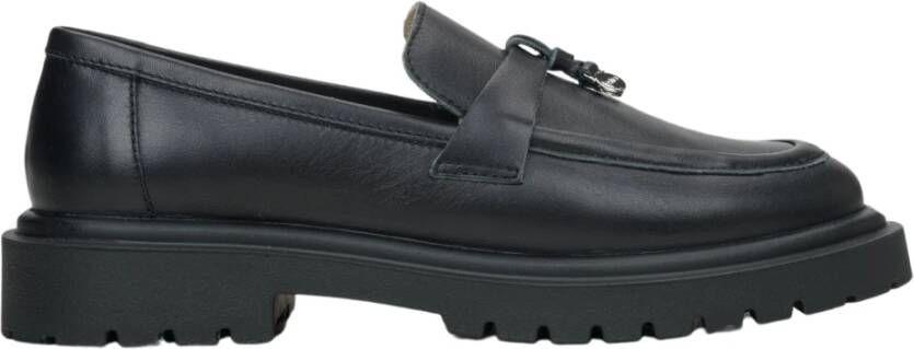 Estro Dames Zwarte Kwast Loafers gemaakt van Echt Italiaans Leer Er00114897 Black Dames