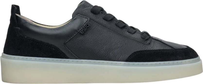 Estro Dames Zwarte Lage Sneakers gemaakt van Echt Italiaans Leer en Velours Er00114892 Black Dames