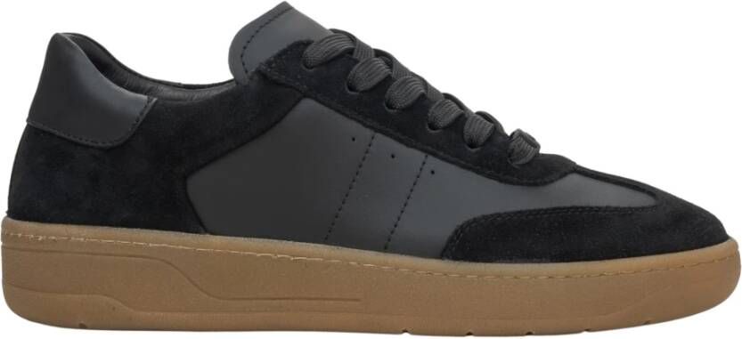 Estro Dames Zwarte Lage Sneakers gemaakt van Italiaans Echt Leer en Velours Er00115841 Black Dames