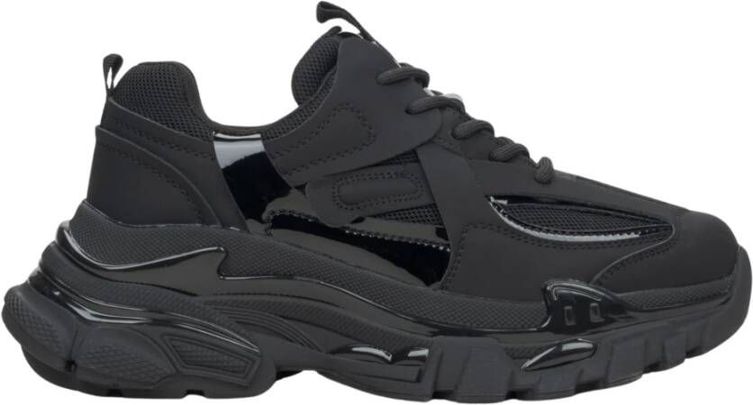 Estro Dames Zwarte Lage Sneakers met een Chunky Platform ES8 Er00115758 Black Dames