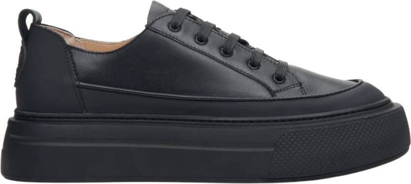 Estro Dames Zwarte Lage Top Leren Sneakers Er00113473 Black Dames