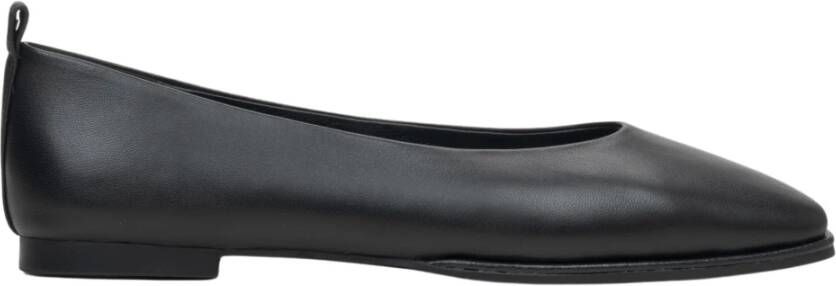 Estro Dames Zwarte Leren Ballet Flats Er00115274 Black Dames