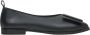 Estro Dames Zwarte Leren Ballet Flats met Decoratieve Versiering Black Dames - Thumbnail 1