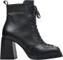 Estro Dames Zwarte Leren Blokhak Enkellaarsjes Er00114699 Black Dames - Thumbnail 1