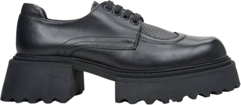 Estro Dames Zwarte Leren Brogues met Chunky Zool Er00113784 Black Dames