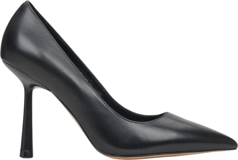 Estro Dames Zwarte Leren Hoge Hak Pumps Er00113230 Black Dames