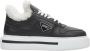 Estro Dames Zwarte Leren Lage Sneakers met Bontvoering voor de Winter Er00111980 Black Dames - Thumbnail 1