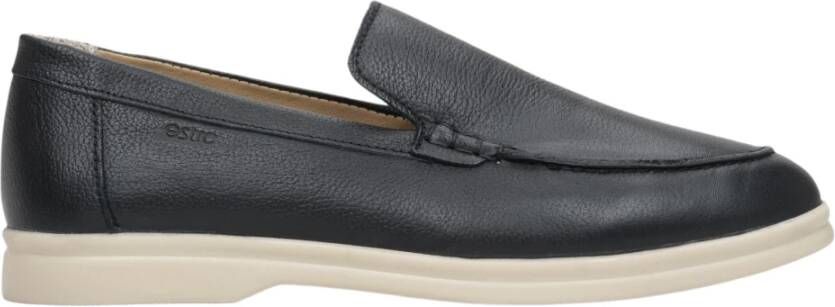 Estro Dames Zwarte Leren Loafers Er00113446 Black Dames