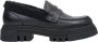 Estro Dames Zwarte Leren Loafers met Isolatie voor de Winter Er00113301 Black Dames - Thumbnail 1