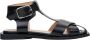 Estro Dames Zwarte Leren Platte Sandalen Er00111648 Black Dames - Thumbnail 1