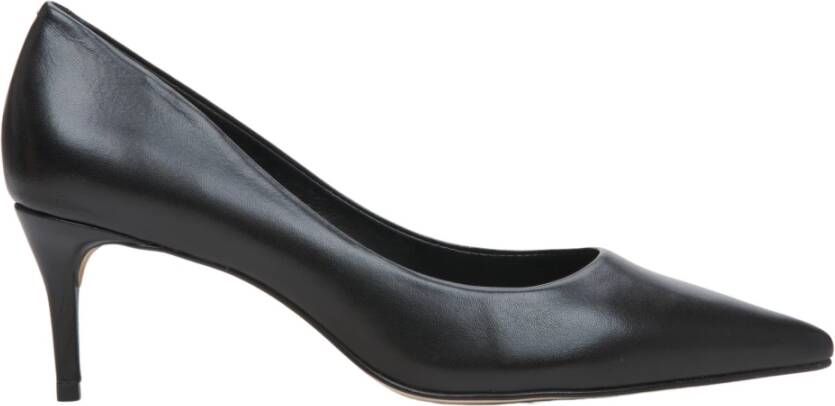 Estro Dames Zwarte Leren Pumps Met Puntige Neus Er00113734 Black Dames