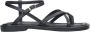 Estro Dames Zwarte Leren Sandalen met Dunne Kruisbanden Er00115135 Black Dames - Thumbnail 1