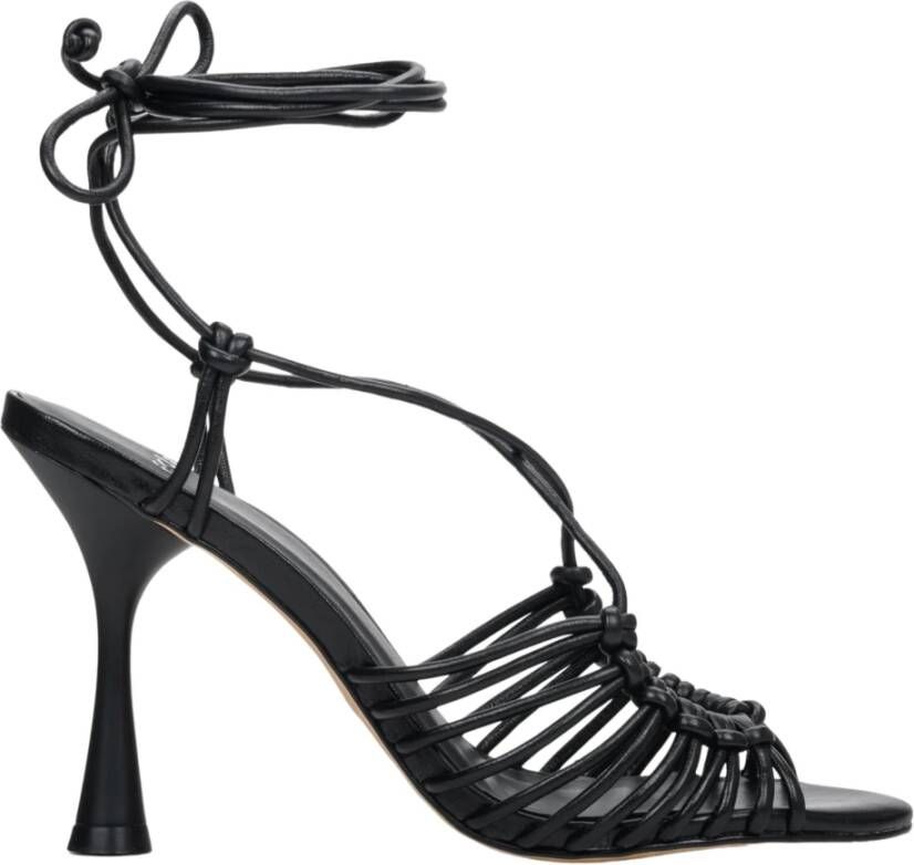 Estro Dames Zwarte Leren Sandalen met Hak Er00112419 Black Dames