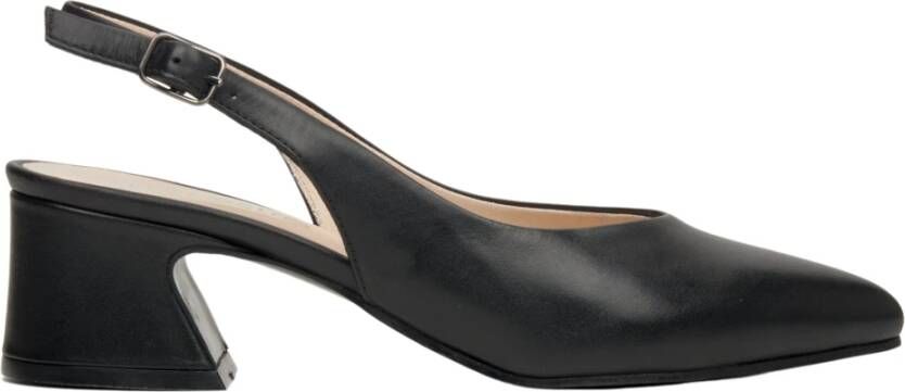 Estro Dames Zwarte Leren Slingback Pumps Er00112812 Black Dames