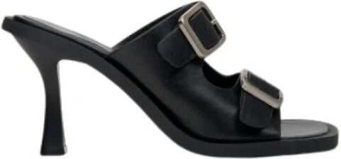 Estro Dames Zwarte Leren Stiletto Muiltjes Er00112692 Black Dames