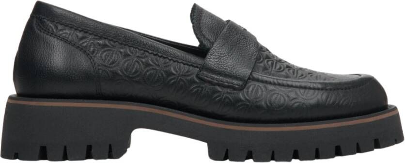 Estro Dames Zwarte Loafers gemaakt van Gestructureerd Echt Leer Er00114649 Black Dames