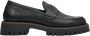 Estro Dames Zwarte Loafers gemaakt van Gestructureerd Echt Leer Er00114649 Black Dames - Thumbnail 1