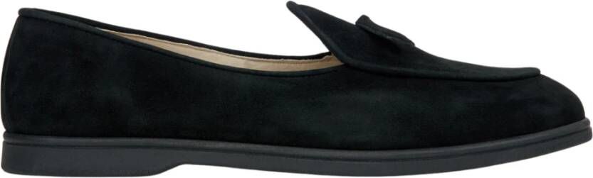 Estro Dames Zwarte Loafers gemaakt van Italiaans Echt Velours met Franjes Black Dames