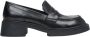 Estro Dames Zwarte Penny Loafers met Stevige Hak gemaakt van Echt Leer Er00113576 Black Dames - Thumbnail 1