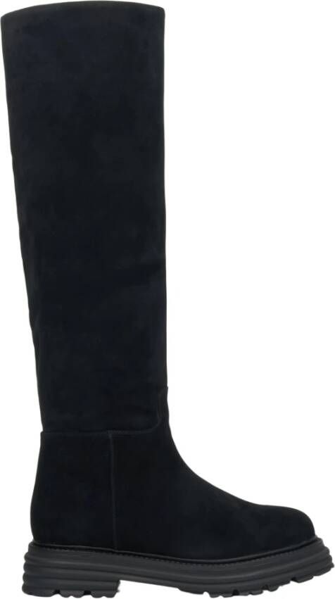 Estro Dames Zwarte Velours Winterlaarzen Er00114218 Black Dames