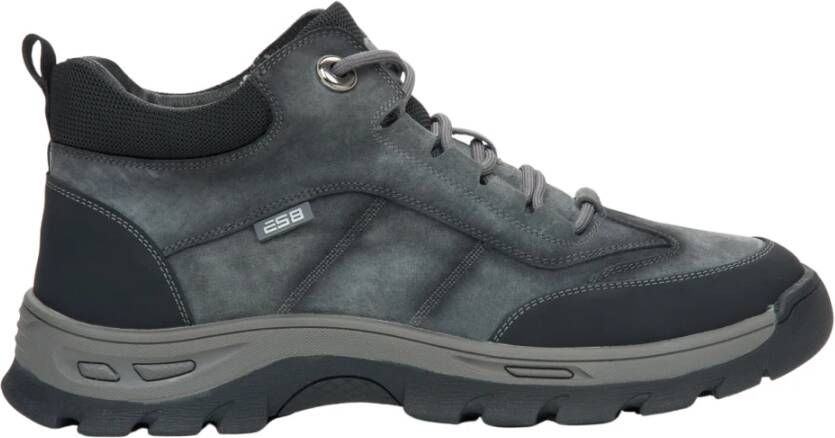 Estro Donkergrijze hoge sneakers voor heren gemaakt van nubuck voor de winter ES8 Er00115815 Gray Heren