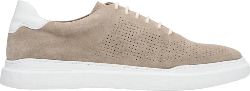 Estro Heren Beige Sneakers gemaakt van Echt Velours Er00112851 Beige Heren