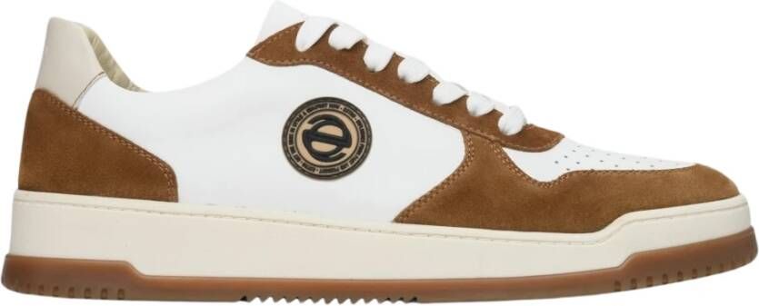 Estro Heren Bruin & Wit Sneakers gemaakt van Leer & Suède Er00113017 Multicolor Heren