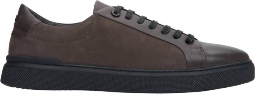 Estro Heren Bruin Leren & Velours Sneakers Er00113450 Brown Heren