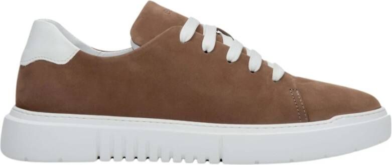 Estro Heren Bruine Lage Sneakers gemaakt van Nubuck Er00111157 Brown Heren