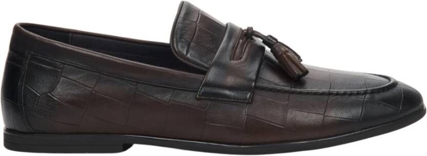 Estro Heren Donkerbruine Slip-On Loafers gemaakt van Echt Leer Er00109298 Brown Heren