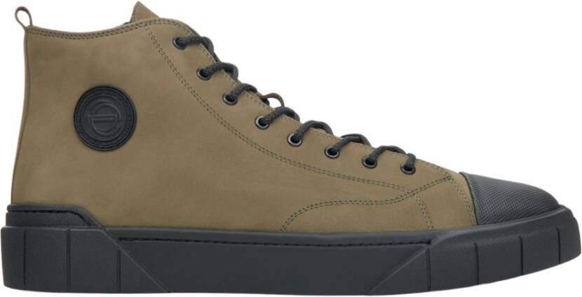 Estro Heren Donkergroene High-Top Sneakers gemaakt van Nubuck voor Winter Er00113913 Green Heren