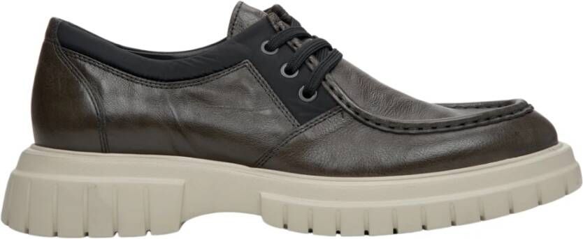 Estro Heren Donkergroene Leren Brogues met een Elastische Zool Er00113807 Green Heren