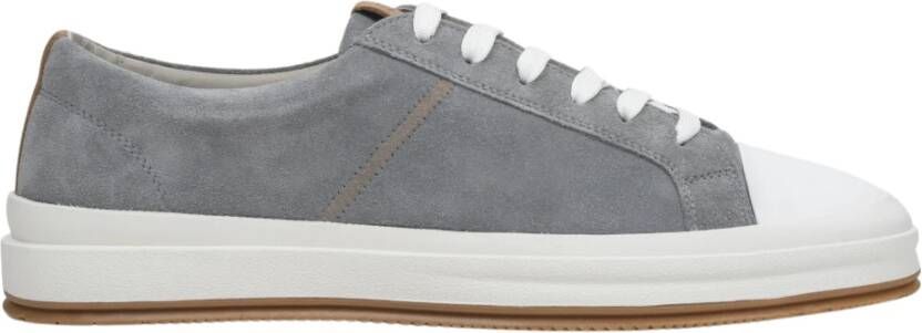 Estro Heren Grijze Lage Sneakers gemaakt van Italiaans Echt Velours Er00114574 Gray Heren