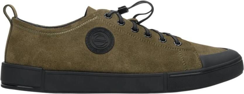 Estro Heren Groene Sneakers gemaakt van Echt Leer Er00112636 Green Heren