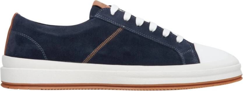 Estro Heren Marineblauwe Lage Sneakers gemaakt van Echt Italiaans Velours Er00114674 Blue Heren