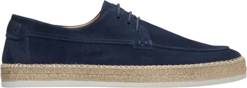 Estro Heren Navy Blauwe Veterschoenen gemaakt van Echt Velours Er00115092 Blue Heren