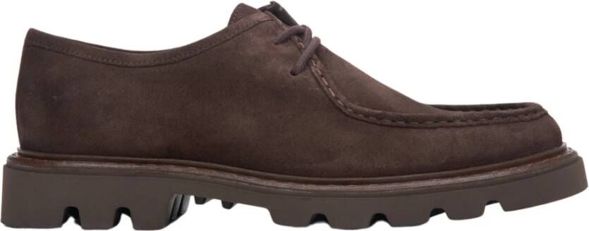 Estro Heren Saddle Brown Brogues met Korte Veters gemaakt van Echt Velours Er00113794 Brown Heren