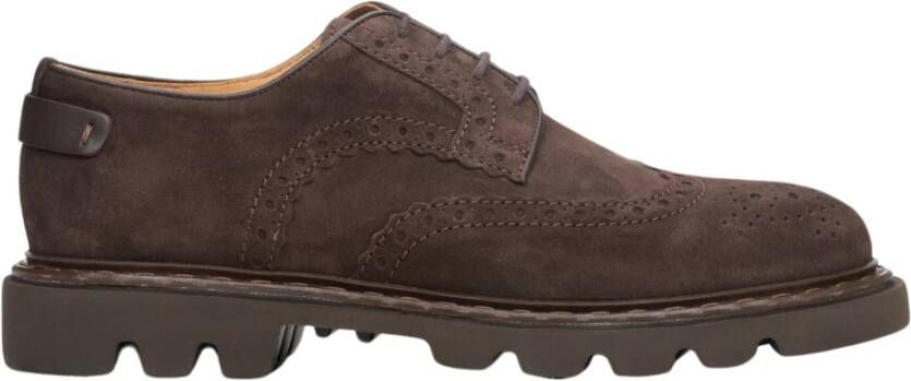 Estro Heren Zadelbruin Suède Veterschoenen Brogues Er00113799 Brown Heren