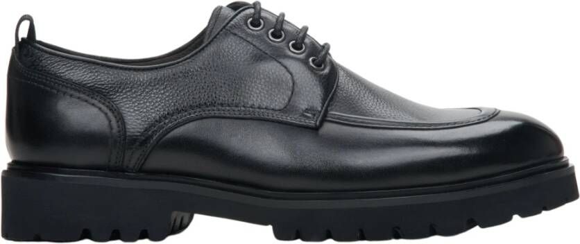 Estro Heren Zwart Leren Veterschoenen Brogues Er00114372 Black Heren