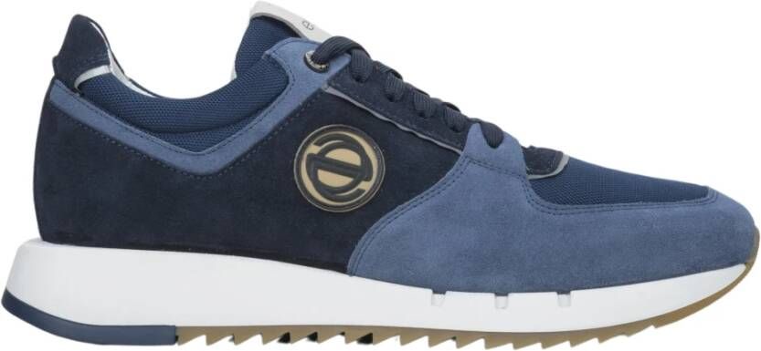 Estro Heren Zwarte & Blauwe Velours Sneakers met Elastische Zool Er00114548 Multicolor Heren