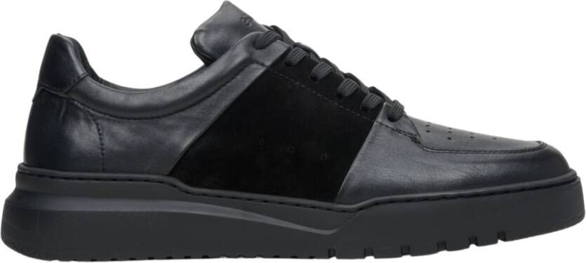 Estro Heren Zwarte Lage Sneakers gemaakt van Gemengde Materialen Er00113796 Black Heren