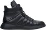 Estro Heren Zwarte Leren High-Top Sneakers voor Winter Er00113957 Black Heren - Thumbnail 1