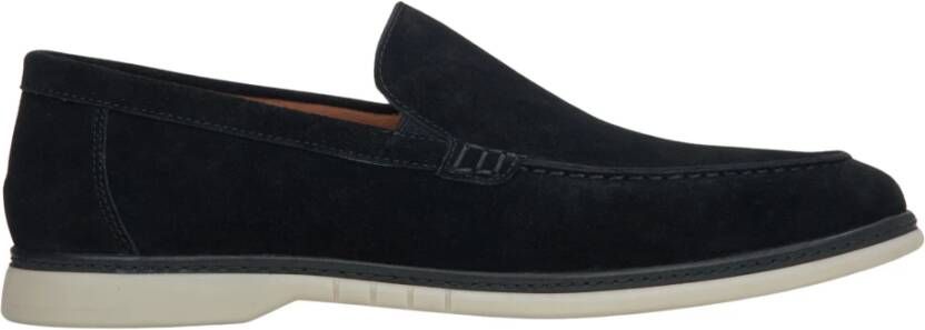 Estro Heren zwarte loafers gemaakt van echt velours Black Heren