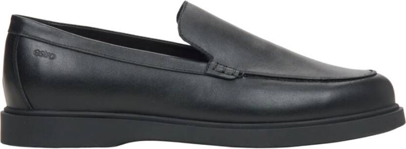 Estro Heren Zwarte Loafers gemaakt van Premium Italiaans Echt Leer Er00115834 Black Heren