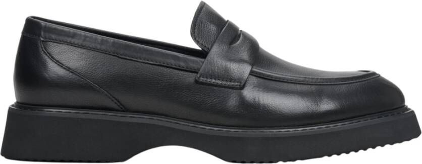 Estro Heren Zwarte Penny Loafers gemaakt van Echt Leer Er00113936 Black Heren