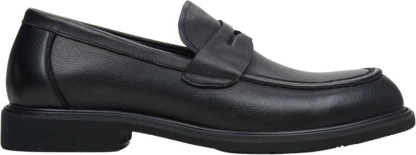 Estro Heren Zwarte Penny Loafers gemaakt van Echt Leer Er00113950 Black Heren