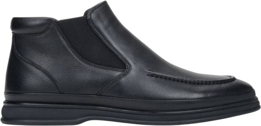 Estro Heren Zwarte Slip-On Chelsea Laarzen gemaakt van Echt Leer Black Heren