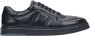 Estro Heren zwarte sneakers van echt leer met decoratief stiksel Black Heren - Thumbnail 1