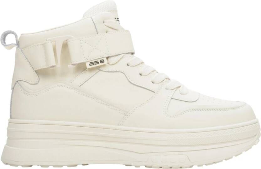 Estro Lichte Beige High-Top Leren Sneakers Beige Dames