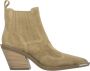 Estro Luxe Beige Cowboy Laarzen Italiaans Velours Beige Dames - Thumbnail 1